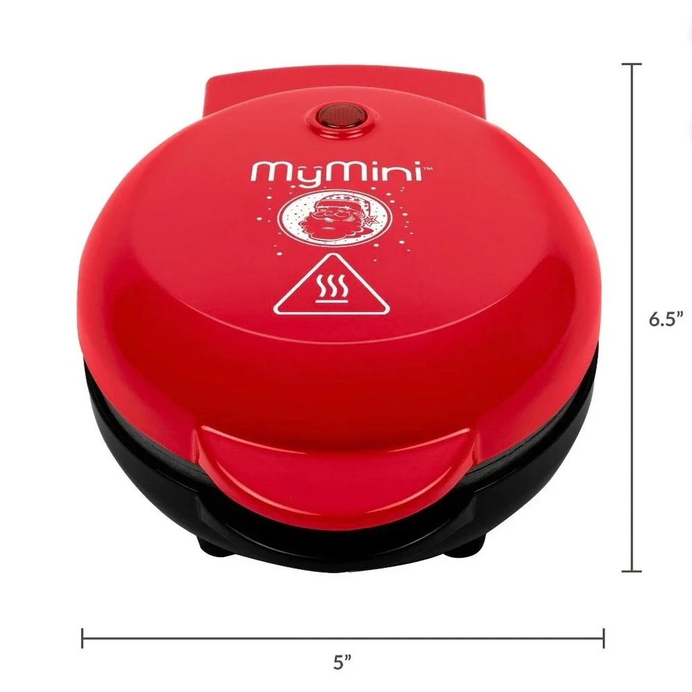 Nostalgia MyMini Santa Mini Waffle Maker 5 Inch‎ Nonstick Electric Breakfast